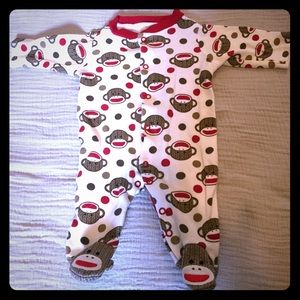 Bundle of two newborn baby footie pajamas